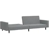 vidaXL Canapé-lit à 2 places gris clair velours