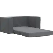 vidaXL Canapé-lit pour enfants 2 places Anthracite Peluche douce