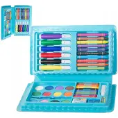 VERK 18245 Set de peinture d'art 42 pièces bleu