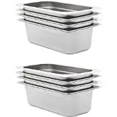 vidaXL Récipients Gastronorm 8 pcs. GN 1/3 100 mm acier inoxydable
