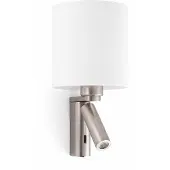Faro Applique murale ROB avec spot de lecture LED nickel mat