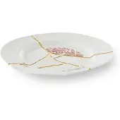 Seletti Assiette de D?ner Kintsugi en Porcelaine et Or 24 Carats - Mod?le 1, Couleur Or
