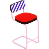 Seletti Tabouret de bar Superstool à rayures bleues