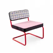 Seletti Fauteuil Superlounge, fauteuil à grille bleue