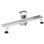 FortiFura Galeria Caniveau de douche 120cm sans caillebotis avec bride de sol acier inoxydable YZ-A120-Basic-drain