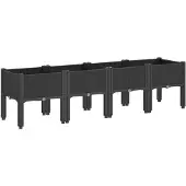 vidaXL Jardinière avec pieds noir 160x40x42 cm PP