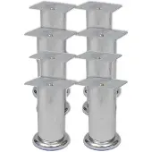 vidaXL Pieds de canapé ronds 8 pcs. Chrome 120 mm
