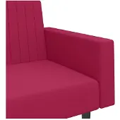 vidaXL Canapé-lit 2 places rouge bordeaux velours
