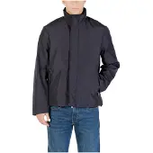 Armani Exchange pour homme. XM001579AF16926UB101 Manteau long avec col montant et fermeture cachée Essential marine (L), Casuel, Polyest