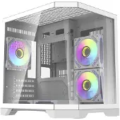 Darkflash Boîtier d'ordinateur Darflash Ft350 + 5 ventilateurs ARGB (blanc)