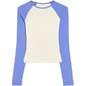 Bershka T-shirt bleu violet / blanc