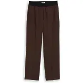 Tom Tailor Pantalon à plis brun foncé / noir