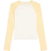 Bershka T-shirt jaune / blanc