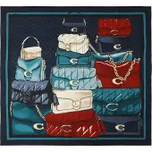Coach Foulard 'Stacked Tabby' bleu marine / pétrole / rouge / blanc