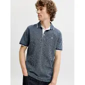 Jack & Jones T-Shirt 'JJEPaulos' marine / bleu chiné / blanc