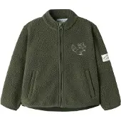 Name it Veste en polaire 'NMMOWE' gris clair / vert foncé