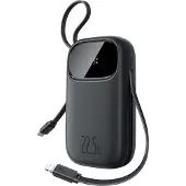 Baseus Batterie externe 10000 mAh EnerFill FC3, 22,5 W, USB-C, Lightning, USB-A, câbles intégrés, affichage LED, noir