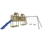 vidaXL Maisonnette De Jeu Avec Toboggan Balançoires Bois Pin Imprégné