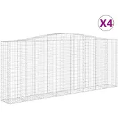 vidaXL Gabions 4 pcs voûtés 400x50x160/180 cm en fer