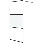 vidaXL Paroi de douche pour passage piétonnier noir 90x195cm semi-mat ESG