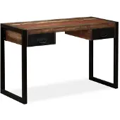 vidaXL Bureau avec 2 tiroirs en vieux bois massif 120x50x76 cm
