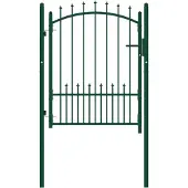 vidaXL Portail de clôture avec pointes Acier 100x125 cm Vert