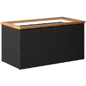 vidaXL Jardinière noir 80x40x40 cm résine tressée