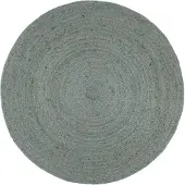 vidaXL Tapis fait à la main Jute Rond 240 cm Vert olive