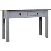 vidaXL Table console Gris 110x40x72 cm Pin solide Gamme Panama