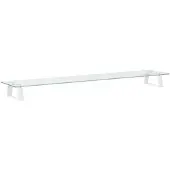 vidaXL Support d'écran blanc 100x20x8 cm verre trempé et métal