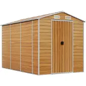 vidaXL Abri de jardin brun clair 191x300x198 cm Acier galvanisé