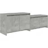 vidaXL Armoire TV gris béton 146,5x35x50 cm Matériau dérivé du bois