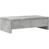 vidaXL Support d'écran avec tiroirs gris béton 50x27x15 cm