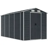 vidaXL Abri de jardin 191x385x198 cm acier galvanisé couleur anthracite