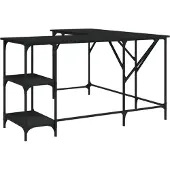 vidaXL Bureau noir 139x139x75 cm Bois composite