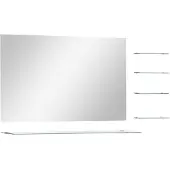 vidaXL Miroir mural avec 5 étagères Argenté 100 x 60 cm