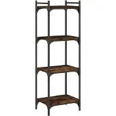 vidaXL Bibliothèque 4 niveaux chêne fumé 40x30x120cm bois d'ingénierie