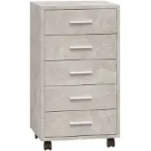 vidaXL Armoire à tiroirs avec roulettes Gris béton Bois d'ingénierie