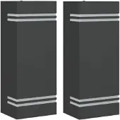 vidaXL Lampes murales d'extérieur 2 pcs acier inoxydable noir