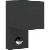 vidaXL Applique murale d'extérieur avec capteur Noir Fonte d'aluminium