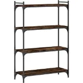 vidaXL Bibliothèque 4 niveaux chêne fumé 80x30x120cm bois d'ingénierie