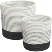 vidaXL Paniers de rangement 2 pcs blanc et noir coton