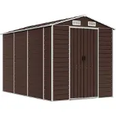 vidaXL Abri de jardin 191x300x198 cm acier galvanisé brun
