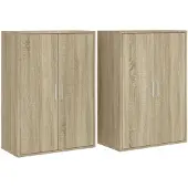 vidaXL Sideboards 2 pcs. chêne Sonoma 60x31x84 cm bois composite