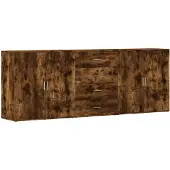vidaXL Sideboards 3 pcs. Chêne fumé Bois composite