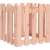 vidaXL Jardinière avec design de clôture 50x50x50 cm Douglas massif
