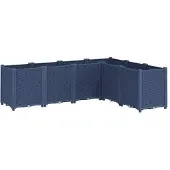 vidaXL Jardinière bleu gris 160x120x53 cm PP