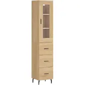 vidaXL Highboard chêne Sonoma 34,5x34x180 cm Matériau dérivé du bois