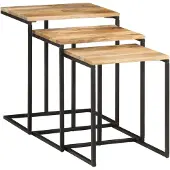 vidaXL Tables gigognes 3 pcs bois massif d'acacia