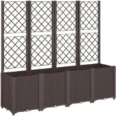 vidaXL Jardinière avec treillis marron 160x40x140 cm PP